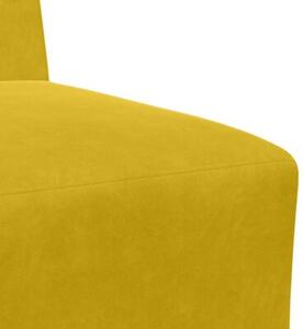 ModuÅowa sofa bez podÅokietnikÃ³w, Å¼Ã³Åta, 55 cm, aksamitna