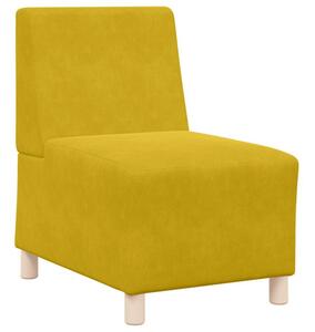 ModuÅowa sofa bez podÅokietnikÃ³w, Å¼Ã³Åta, 55 cm, aksamitna