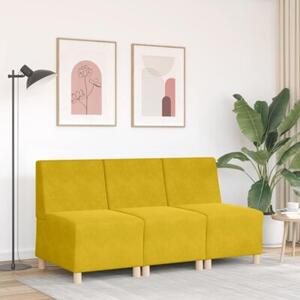 ModuÅowa sofa bez podÅokietnikÃ³w, Å¼Ã³Åta, 55 cm, aksamitna