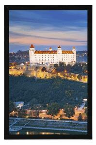 Plakat widok na zamek w Bratysławie