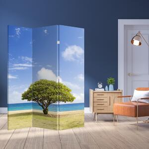 Parawan - Plaża z drzewem (126x170 cm)