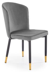 Szare pikowane krzesło tapicerowane glamour - Nubo