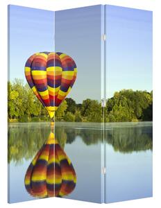 Parawan - Balon na ogrzane powietrze nad jeziorem (126x170 cm)