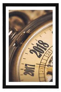 Plakat z passe-partout zegarek kieszonkowy w stylu vintage
