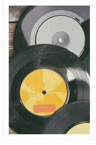 Plakat stare płyty gramofonowe