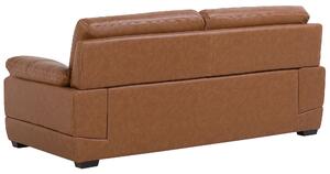 Tapicerowana sofa 3-osobowa skórzana w stylu retro brązowa Horten Beliani