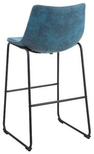 Zestaw 2 stołków barowych w stylu retro niebieski do kuchni tapicerowane Franks Beliani