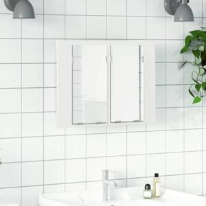 Szafka łazienkowa z lustrem i LED, biała, 60x12x45 cm, akryl