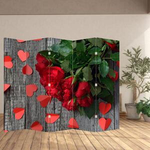 Parawan - Kwiaty róży (210x170 cm)