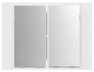 Szafka łazienkowa z lustrem i LED, biała, 60x12x45 cm, akryl