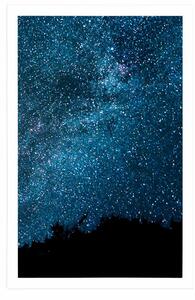 Plakat widok na nocne niebo