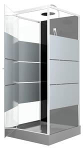 Kompletny prysznic MARWELL Kompletny prysznic Gotowy prysznic Dusy 80 x 80 x 225 cm - kompletny zestaw obejmuj?cy brodzik i armatur? - okr?g?y prysznic z wej?ciem od przodu