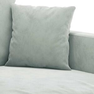 Sofa 3-osobowa, jasnoszara, 180 cm, tapicerowana aksamitem