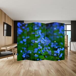 Parawan - Niebieskie kwiaty (210x170 cm)