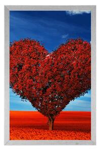 Plakat piękne drzewo w kształcie serca