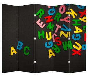 Parawan - Kolorowe litery (210x170 cm)