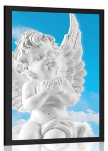 Plakat troskliwy anioł w niebie