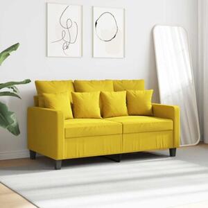 Sofa 2-osobowa, jasnoÅ¼Ã³Åta, 120 cm, tapicerowana tkaninÄ