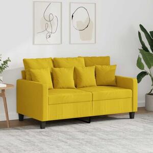 Sofa 2-osobowa, jasnoÅ¼Ã³Åta, 120 cm, tapicerowana tkaninÄ