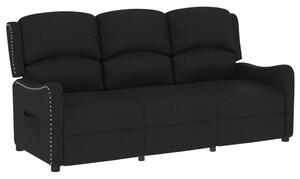 3-os., rozkładany fotel, czarny, obity tkaniną