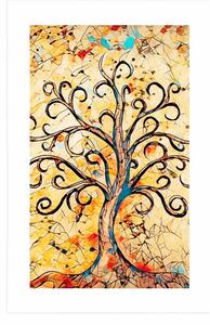 Plakat z passe-partout symbol drzewa życia