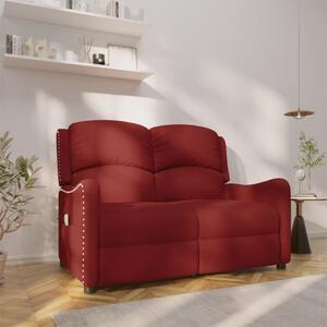 2-os., rozkładany fotel masujący, winna czerwień, obity tkaniną
