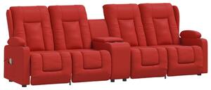 4-os., rozkładany fotel masujący, winna czerwień, ekoskóra