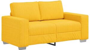 Sofa dwuosobowa jasnoÅ¼Ã³Åta 160x77x82 cm tkanina sztruksowa