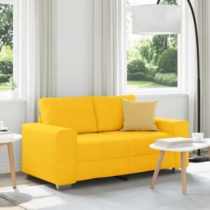 Sofa dwuosobowa jasnoÅ¼Ã³Åta 160x77x82 cm tkanina sztruksowa