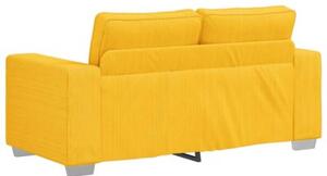Sofa dwuosobowa jasnoÅ¼Ã³Åta 160x77x82 cm tkanina sztruksowa