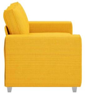 Sofa dwuosobowa jasnoÅ¼Ã³Åta 160x77x82 cm tkanina sztruksowa