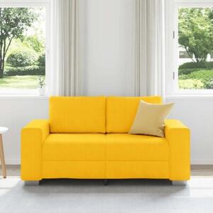 Sofa dwuosobowa jasnoÅ¼Ã³Åta 160x77x82 cm tkanina sztruksowa