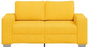 Sofa dwuosobowa jasnoÅ¼Ã³Åta 160x77x82 cm tkanina sztruksowa