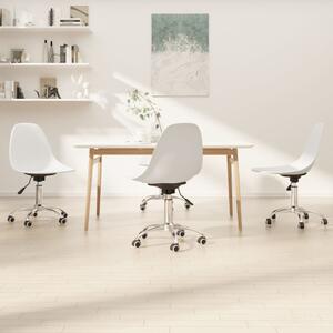 Obrotowe krzesła stołowe, 4 szt., białe, PP