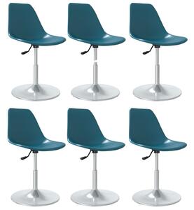 Obrotowe krzesła stołowe, 6 szt., turkusowe, PP