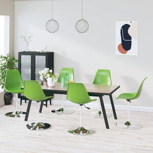 Obrotowe krzesła stołowe, 6 szt., zielone, PP