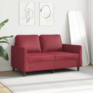 Sofa, 2-osobowa winna czerwieÅ, 120 cm, sztuczna skÃ³ra