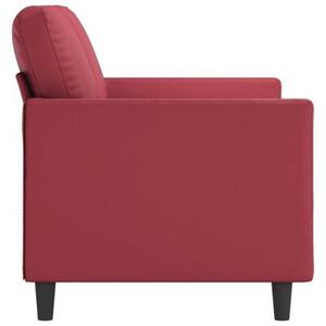 Sofa, 2-osobowa winna czerwieÅ, 120 cm, sztuczna skÃ³ra