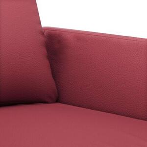 Sofa, 2-osobowa winna czerwieÅ, 120 cm, sztuczna skÃ³ra