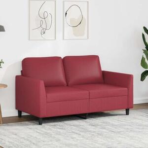 Sofa, 2-osobowa winna czerwieÅ, 120 cm, sztuczna skÃ³ra