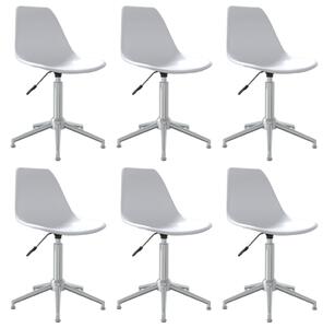 Obrotowe krzesła stołowe, 6 szt., białe, PP