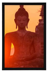 Plakat Posąg Buddy pośrodku kamieni
