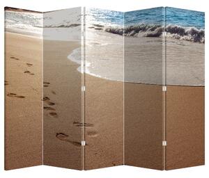 Parawan - Ślady na piasku i morze (210x170 cm)