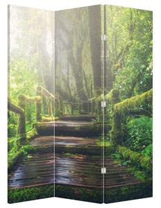 Parawan - Drewniane schody w lesie (126x170 cm)