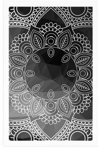 Plakat czarno-biała Mandala