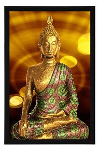Plakat Posąg Buddy z abstrakcyjnym tłem