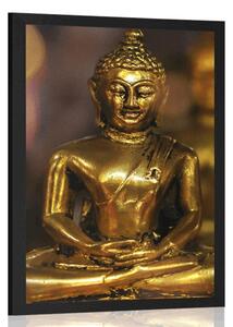 Plakat Budda z abstrakcyjnym tłem