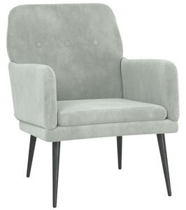 Fotel, jasnoszary, 62x79x79 cm, obity aksamitem
