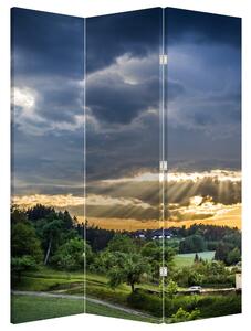 Parawan - Krajobraz z promieniami (126x170 cm)
