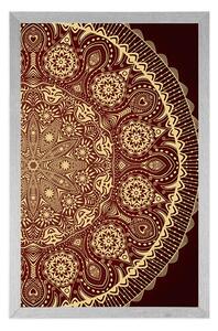 Plakat ozdobna mandala z koronką w kolorze bordowym